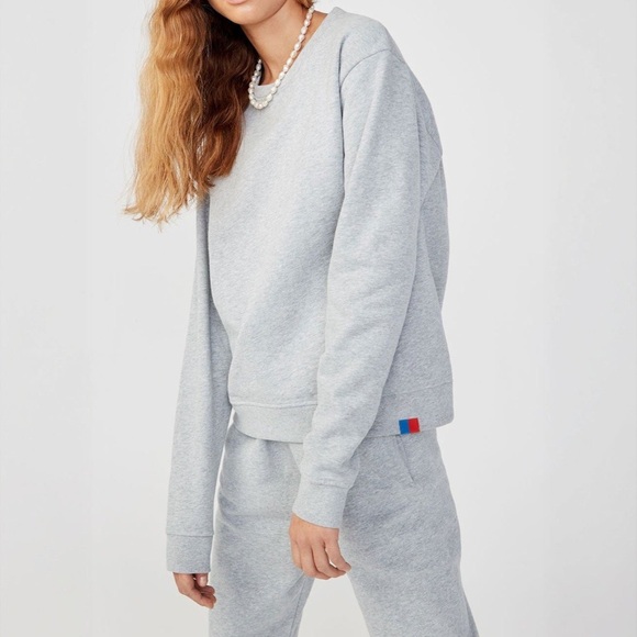 KULE Tops - KULE THE RALEIGH PULLOVER LONG SLEEVE CREWNECK SWEATSHIRT TOP - Heather Grey SM